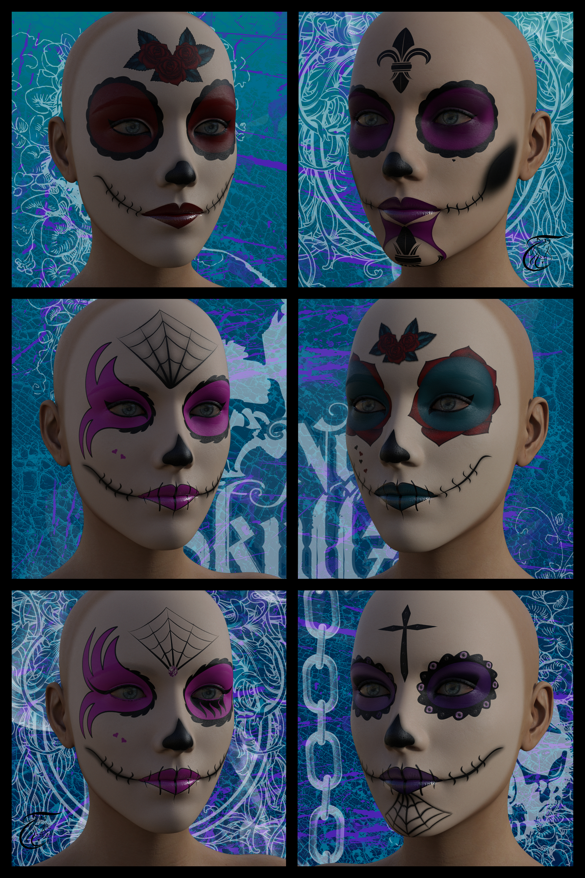 Makeup Skull For G8f Daz Freebie By - Freebie Makeup Makeup Skull For G8f Daz Freebie By - Freebie Makeup