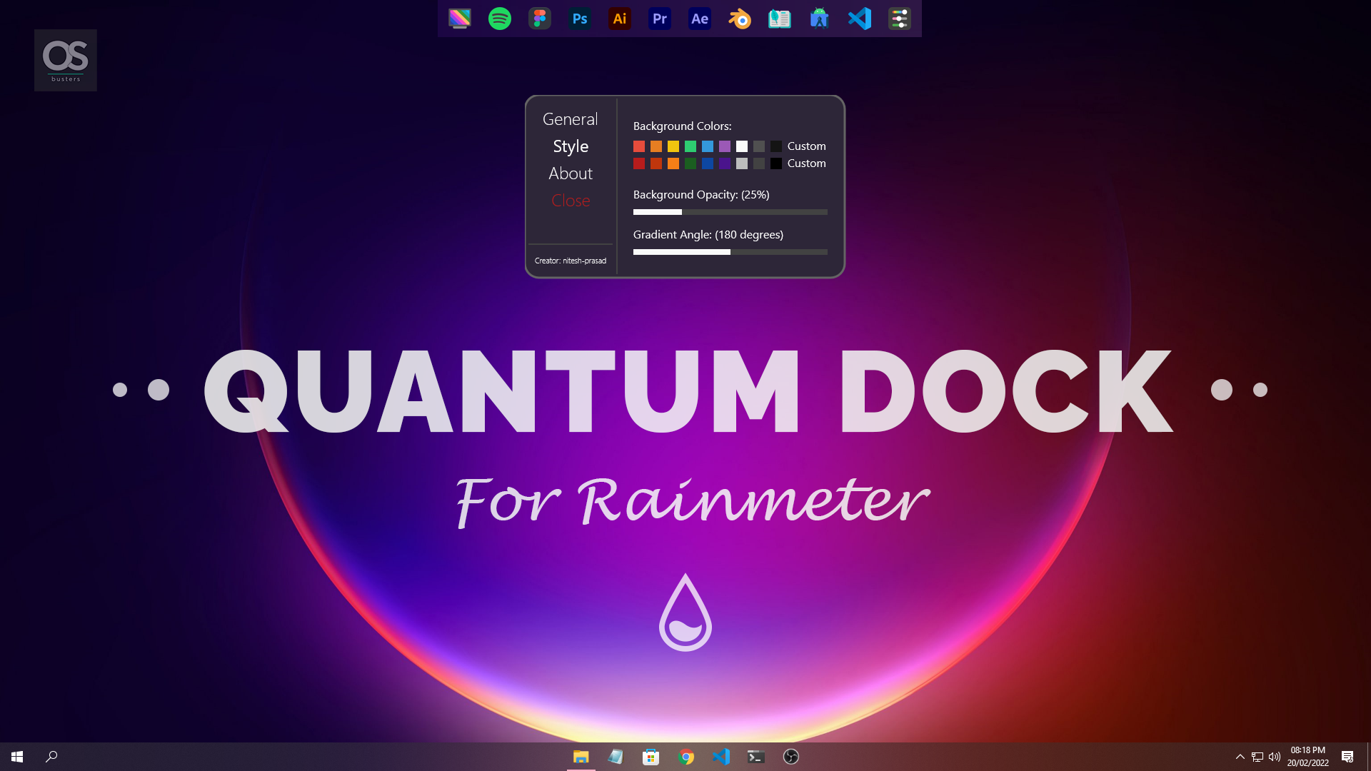 rainmeter dock