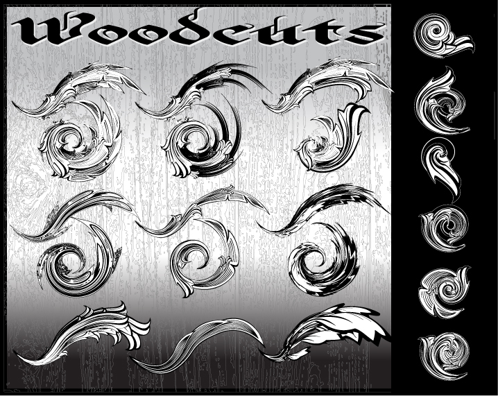 WOODCUTS: AI flourish pack