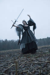 Stock - Angel of death fighting pose strong