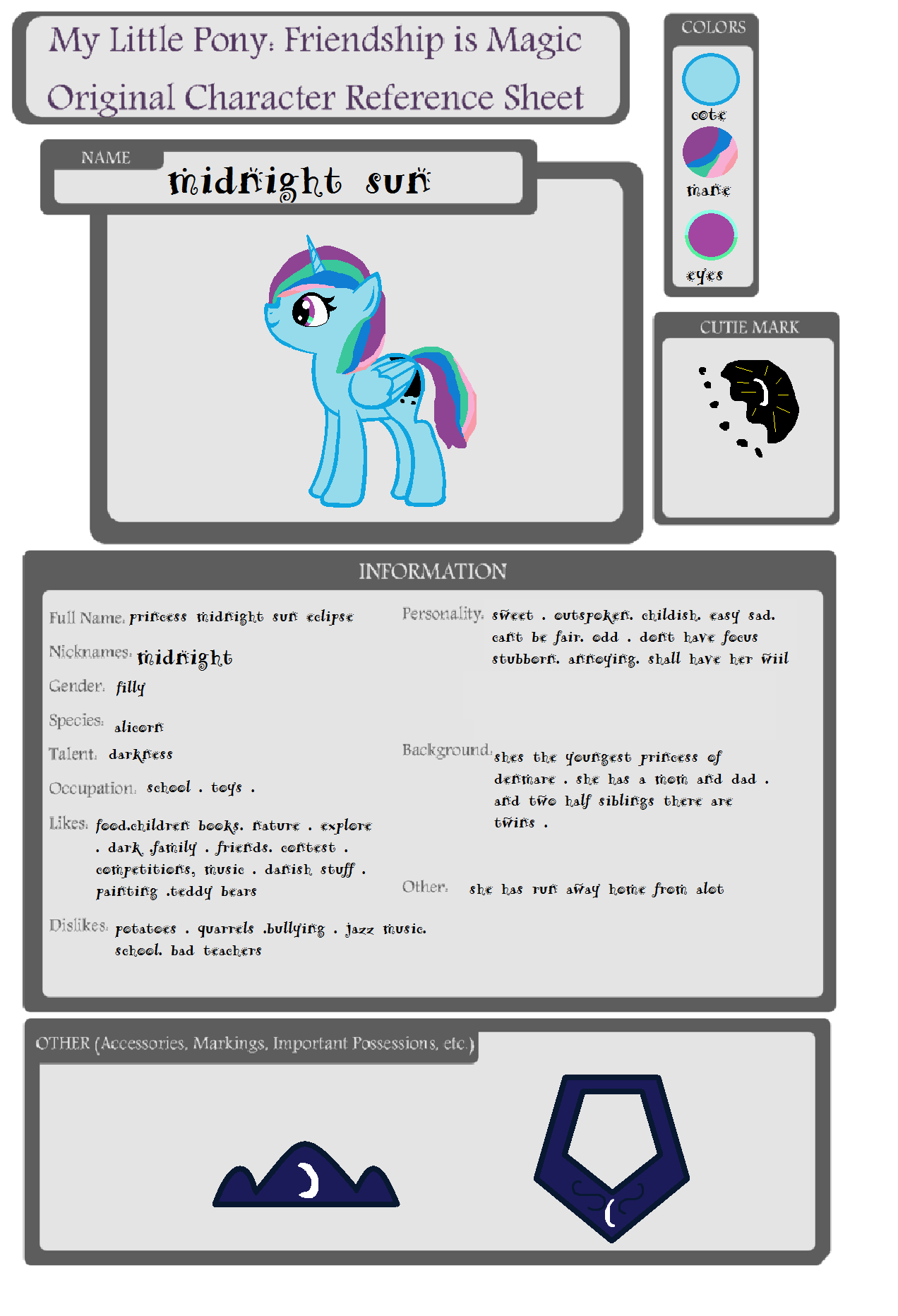 midnight sun Reference Sheet by line123462 on DeviantArt