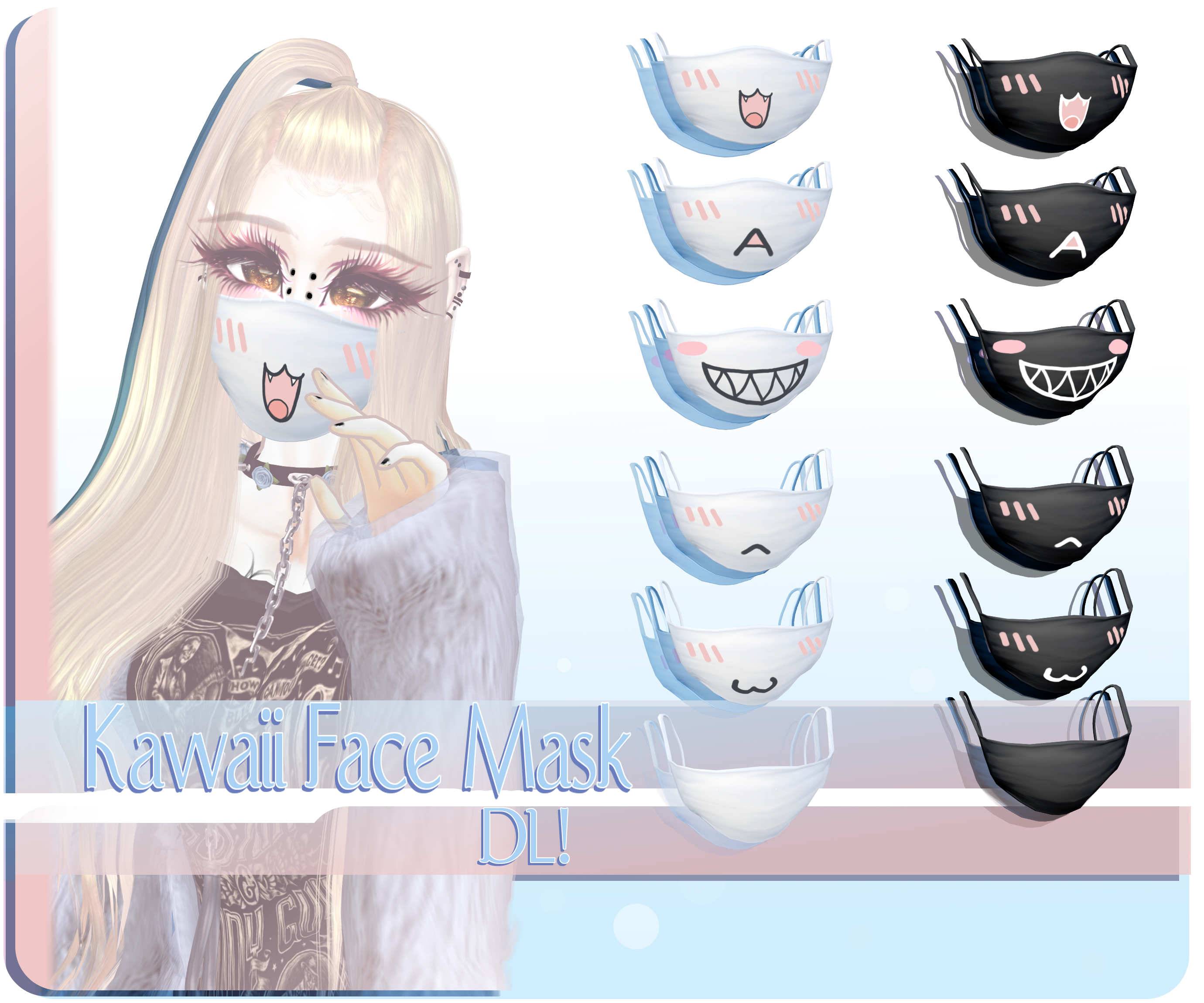 Download Kawaii Face Mask Dl Mmd Download By Shiremide1 On Deviantart