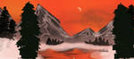 Sunset Mountain Winter by Dgastin