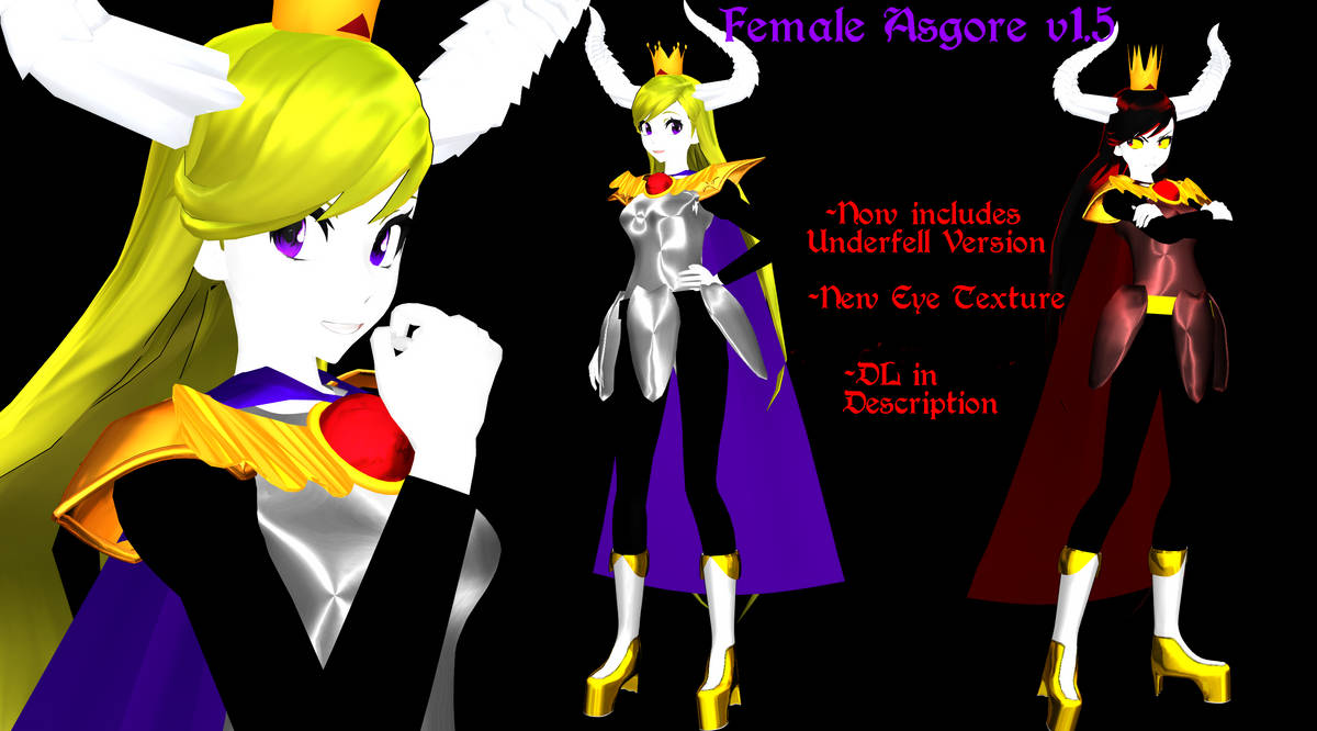 Female Asgore v1.5 Download by DrStinger on DeviantArt