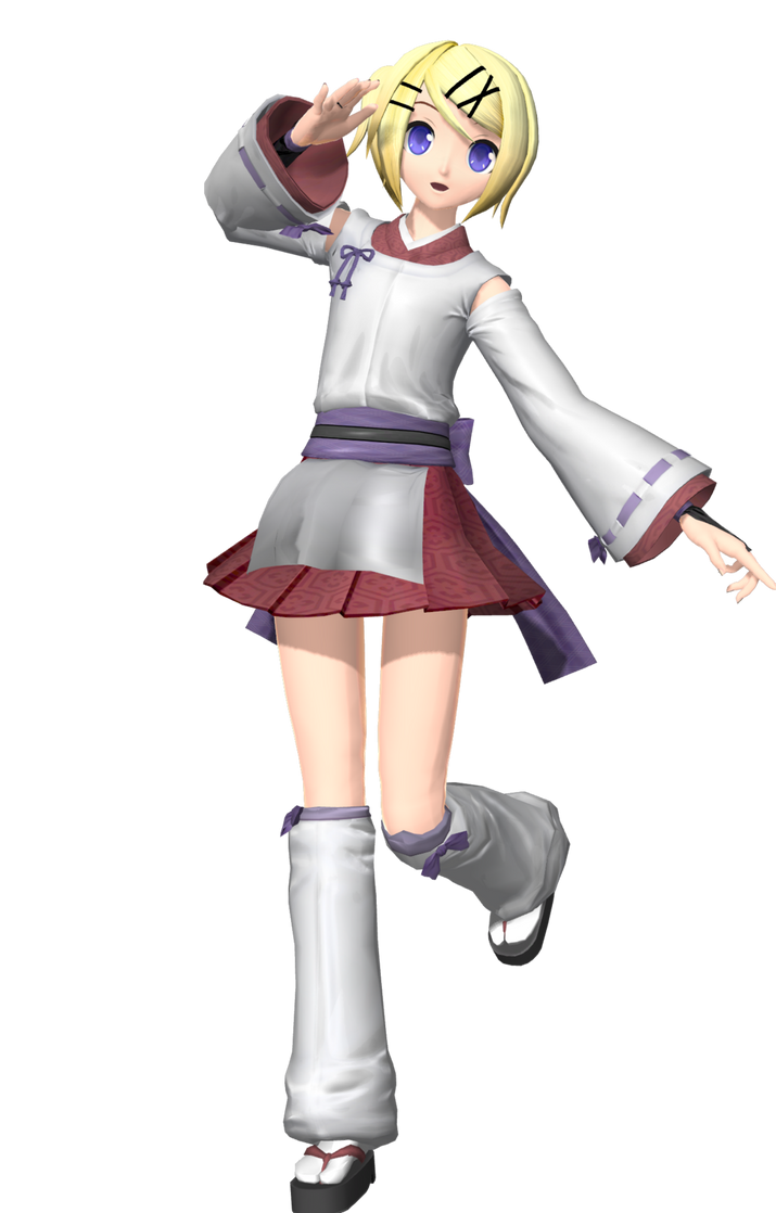 [MMD] Rin Kagamine white kimono by KasumayLeo on DeviantArt