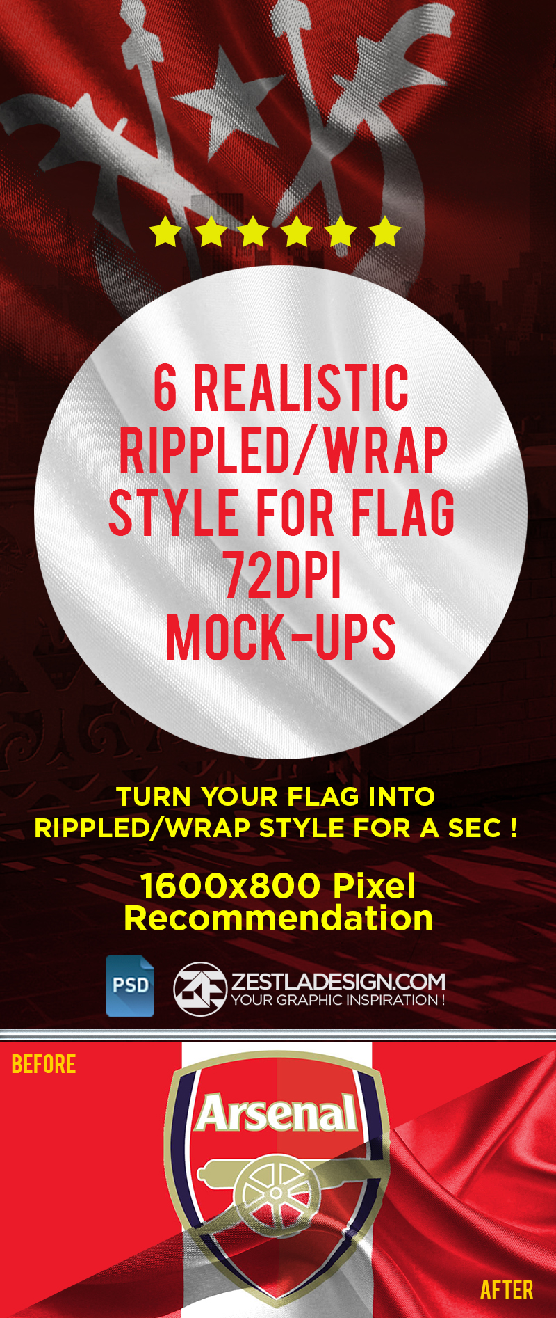 Rippled Flag Mockup (FREE)