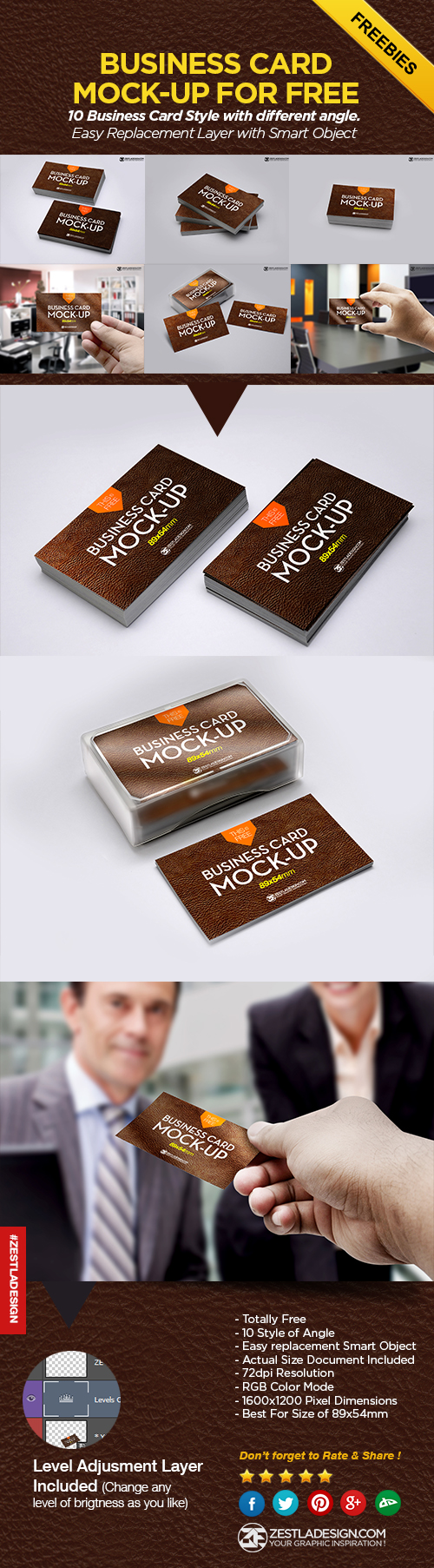 Business Card Mockup (10 Styles) Freebies