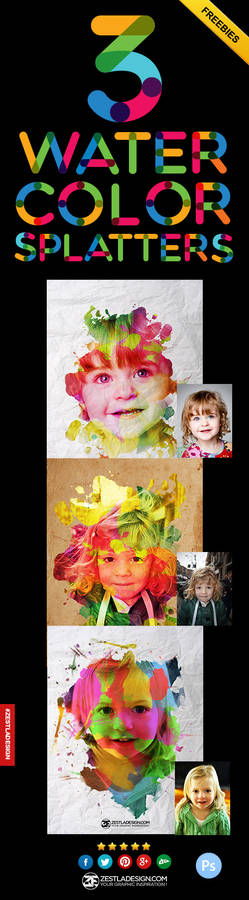 Watercolor Splatters Image PSD For Free