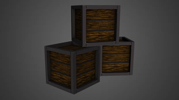 Low Poly Crates With Metal