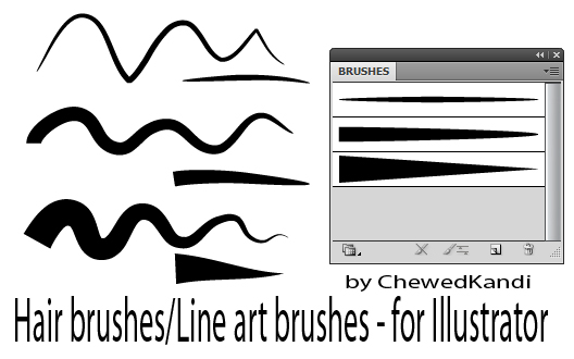 Hair Line Art Brushes For Ai By Chewedkandi On Deviantart