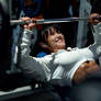 she doing bench press