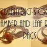 Amber and leaf rings pack