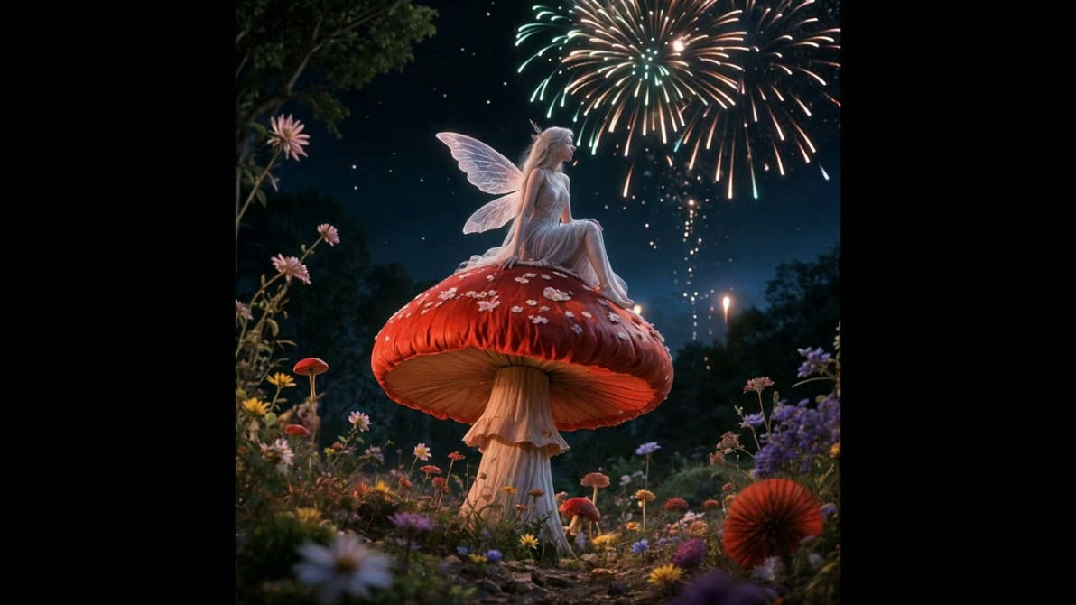 Fairy watching Fireworks