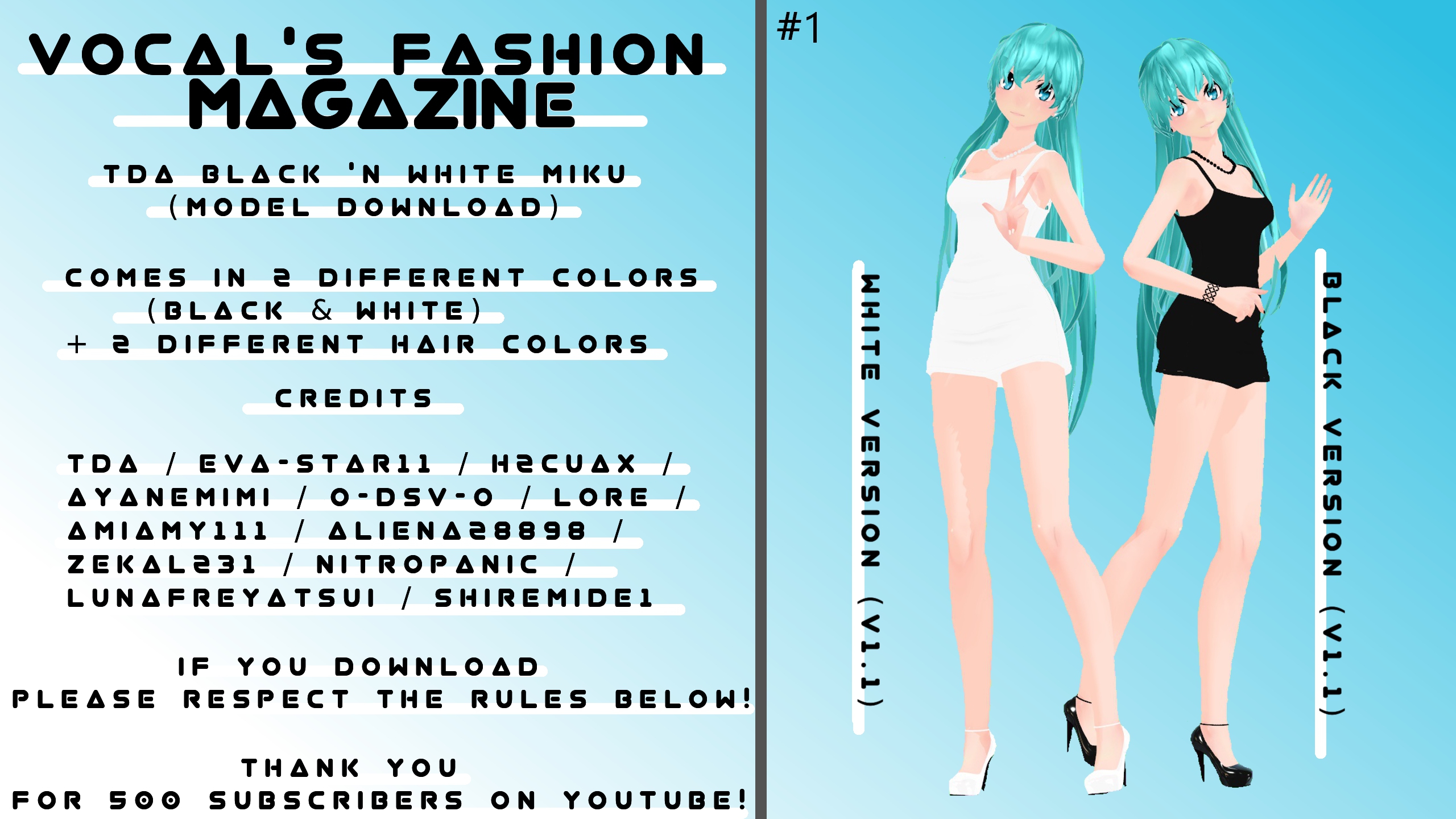 [MMD] Tda Black 'n White Miku [DL] by Sylviechenlein on DeviantArt