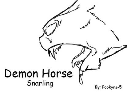 Demon horse snarling