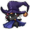 Halloween Pixel Icons - witch kitty closed