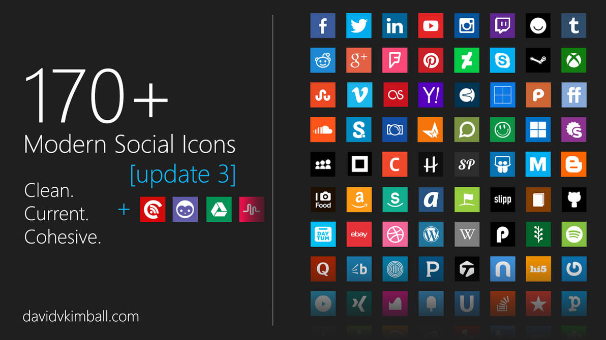 Modern Social Media Icons by davidvkimball
