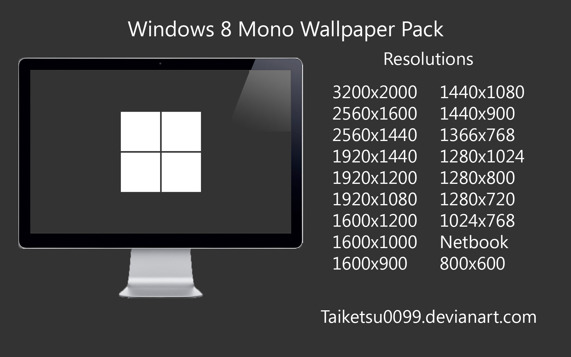 Windows 8 Mono Wallpaper Pack by Taiketsu0099