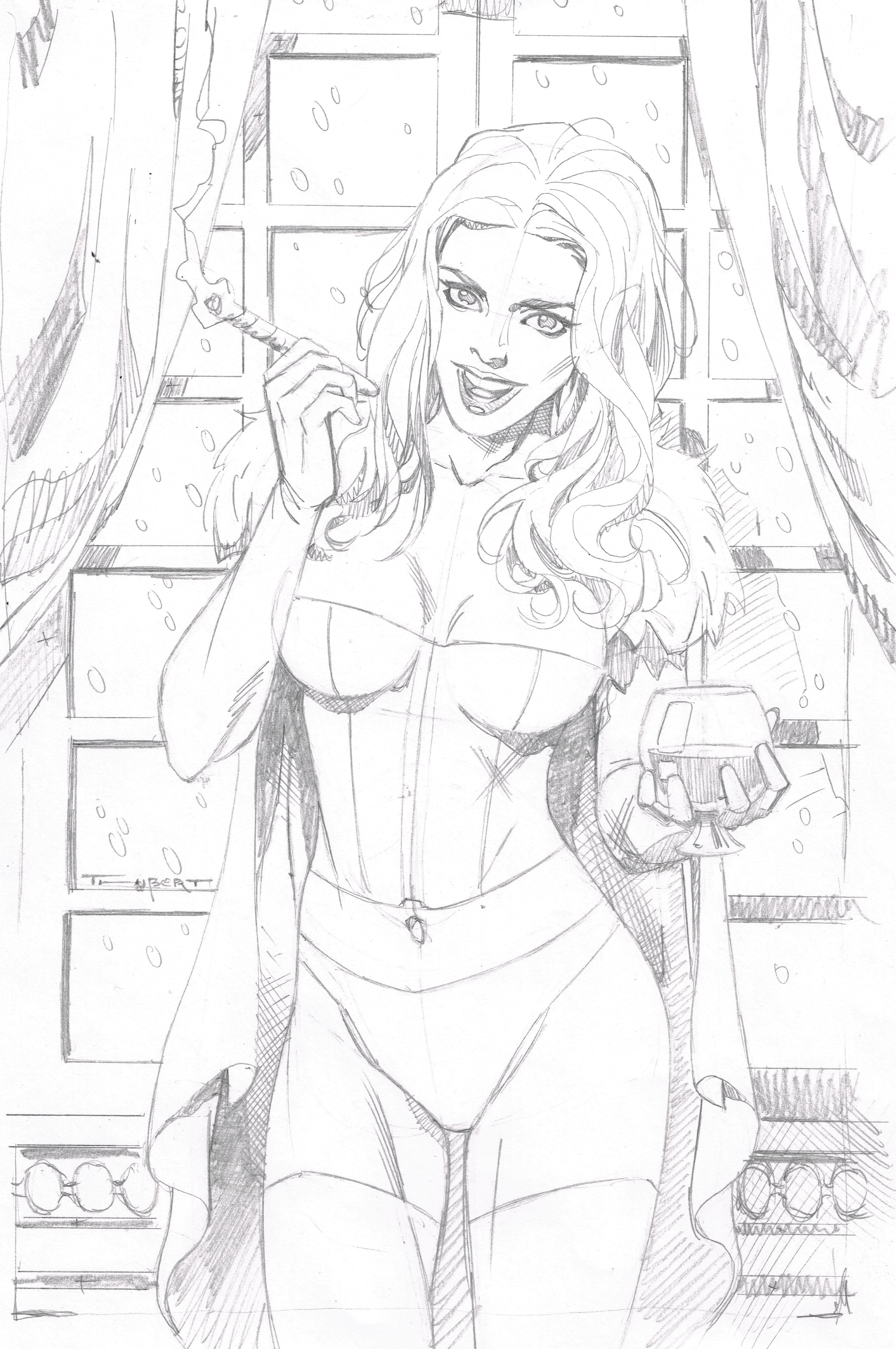 Emma Frost pencil layout
