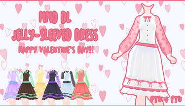 [mmd dl] jelly sleeve dresses (happy valentine's!)