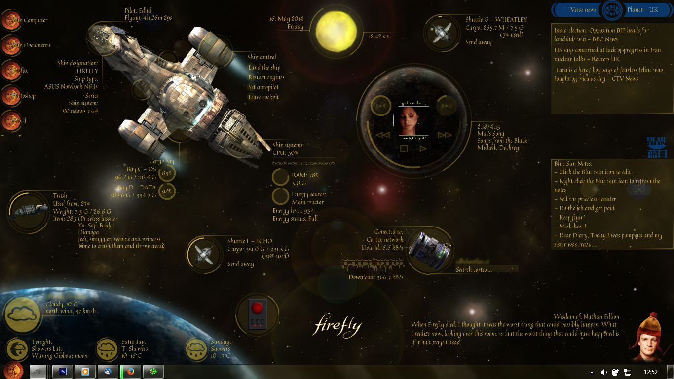 Firefly - Objects in Space 1.0.1 for Rainmeter