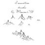 8 Hand drawn mountain brushes