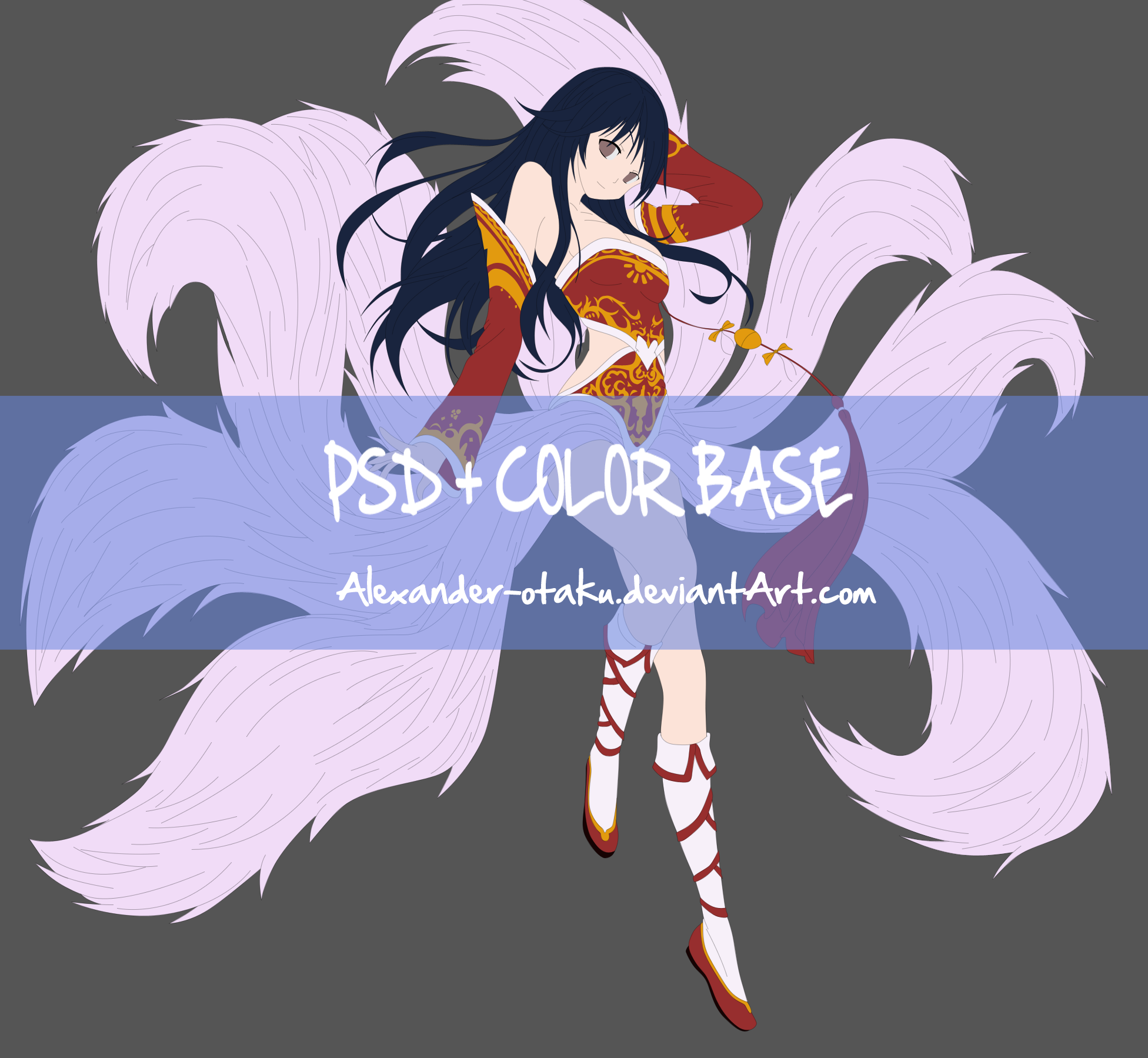 League of Legends - Ahri PSD+COLOR BASE [ FREE ]