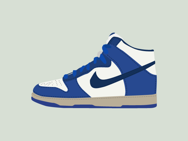 Blue sneaker - vector