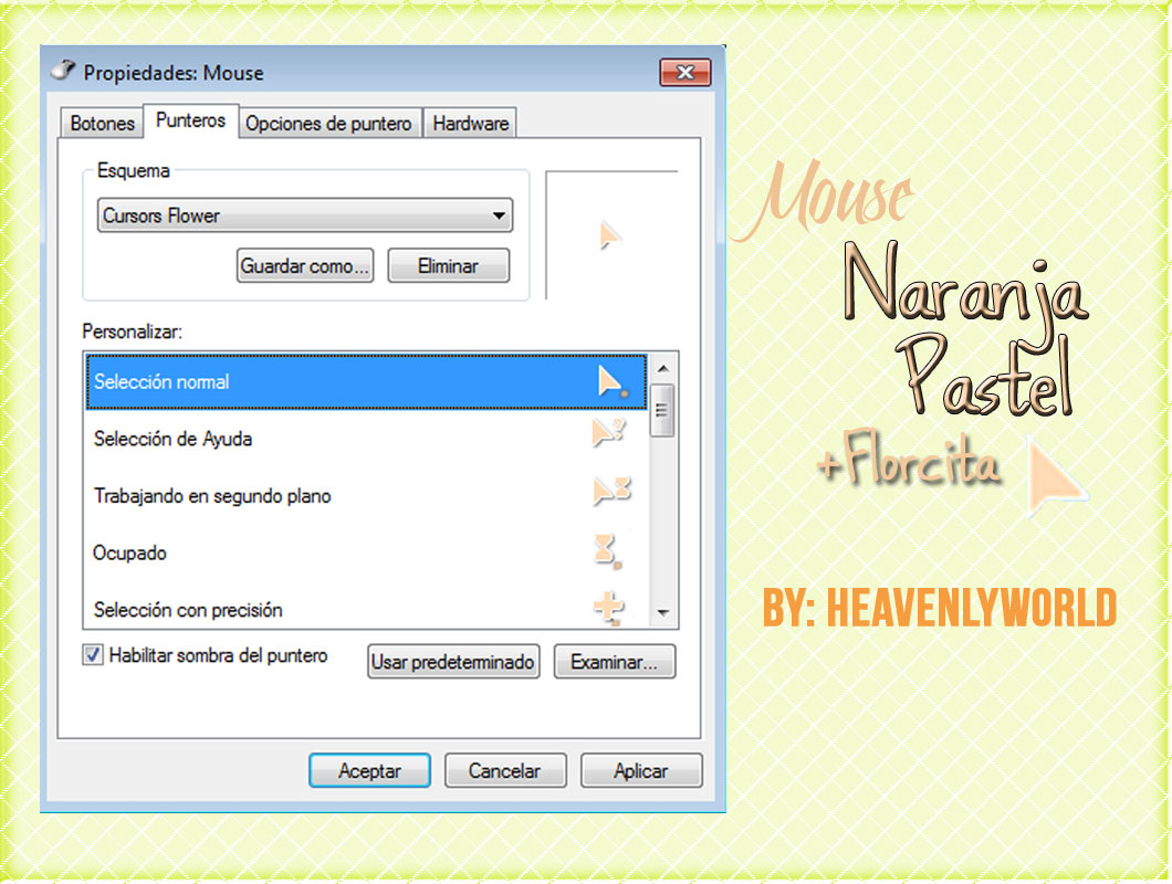 +Cursor Naranja Pastel.