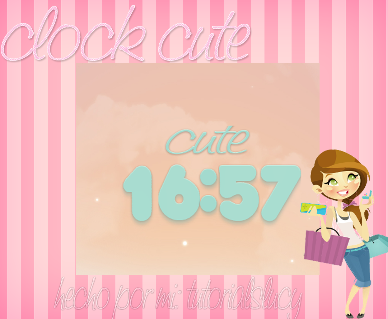 skin rainmeter clock cute