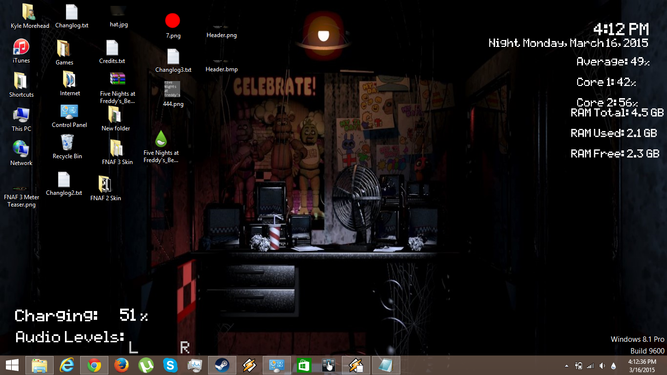 Five Nights at Freddy's 2 Beta 1 for Rainmeter by Mixx-Beatz on