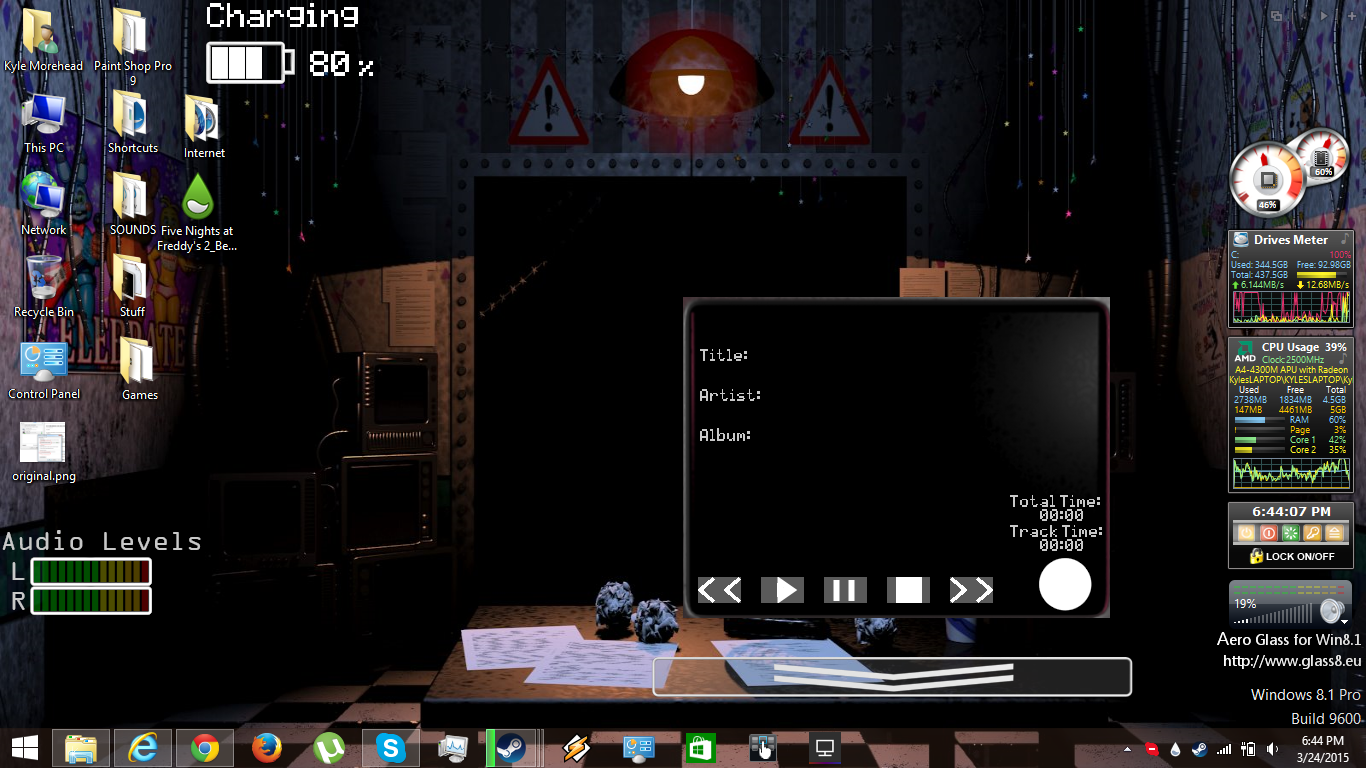 Five Nights at Freddy's 2 Beta 1 for Rainmeter by Mixx-Beatz on