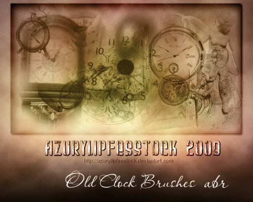 Old clock abr brushes by AzurylipfesStock