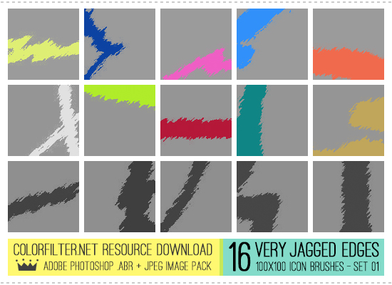 100x100 Icon Brushes: Set 01 - Very Jagged Edges