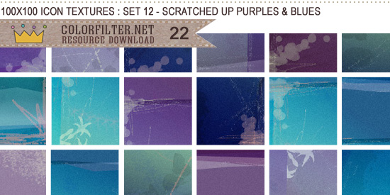 Icon Textures Set 12 - Scratched Up Purples + Blue by colorfilter