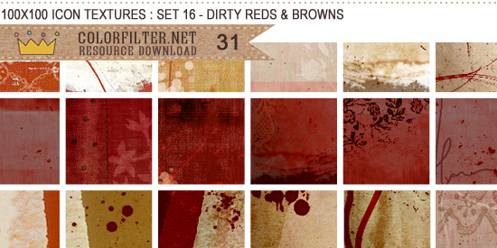 Icon Textures Set 16 - Dirty Reds + Browns by colorfilter