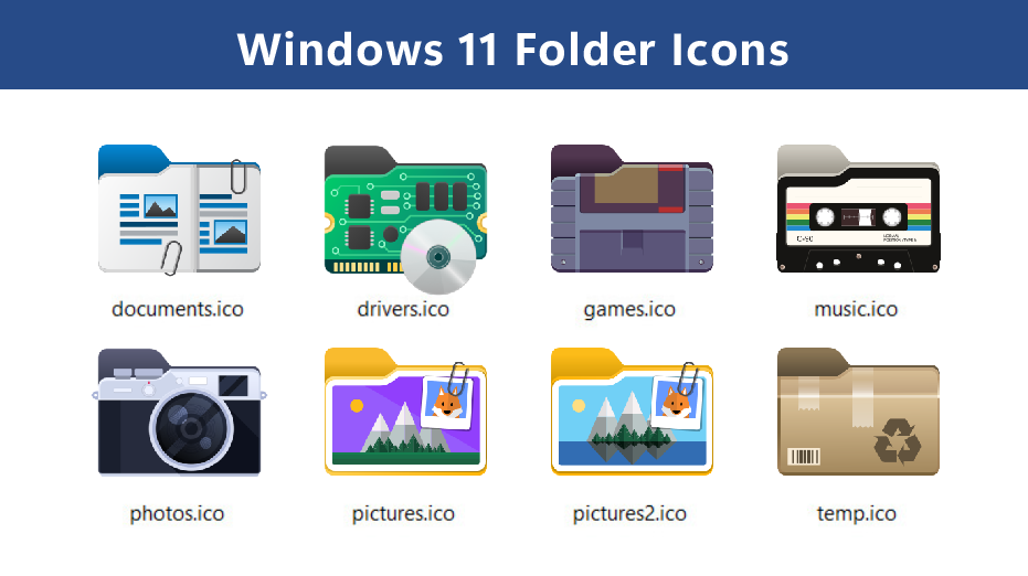 Windows 11 style Folder Icons by ivan13x on DeviantArt