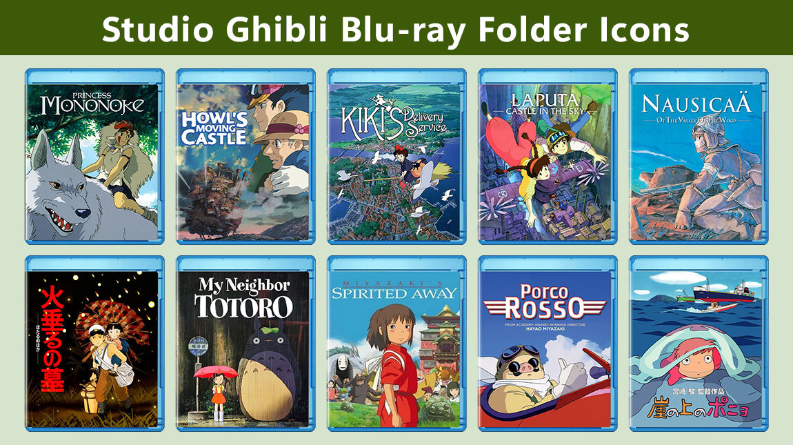 Studio Ghibli Blu-ray Folder Icons by ivan13x on DeviantArt