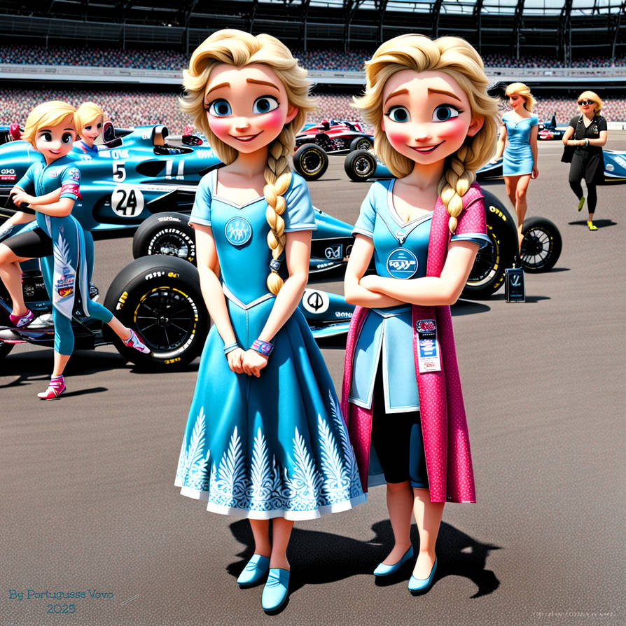 Anna and Elsa at the Indy 500 #2 by PortugueseVoVo on DeviantArt