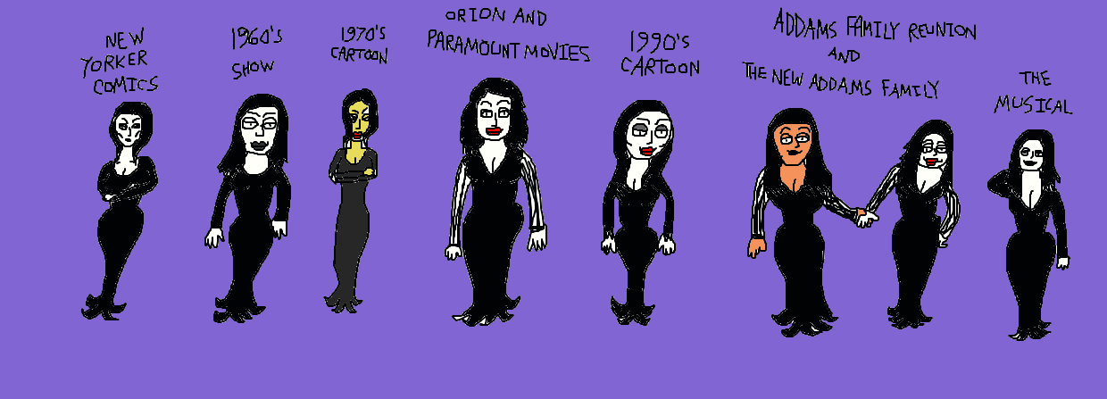 The Many Faces of Morticia Addams