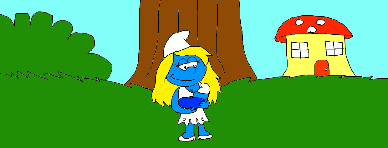 Smurfette Breastfeeding Baby Smurf