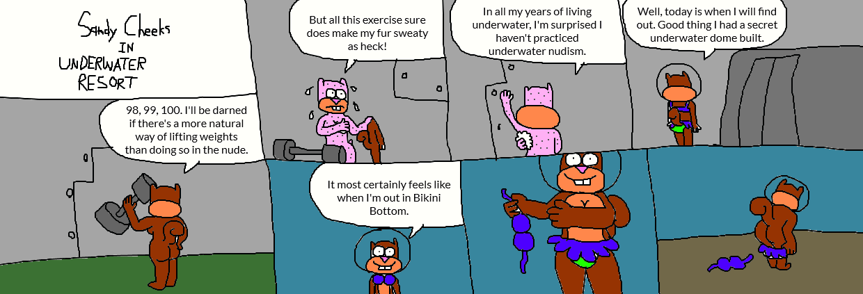 Sandy Cheeks: Underwater Resort Page 1 by LuciferTheShort on DeviantArt