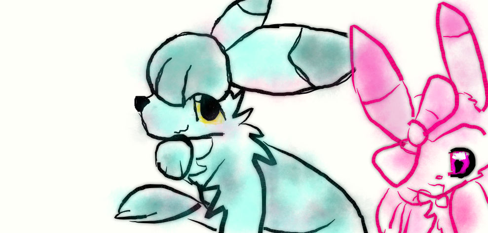 Sylveon and Glaceon by LunaSylveon on DeviantArt