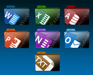 MS Office Folders icon set