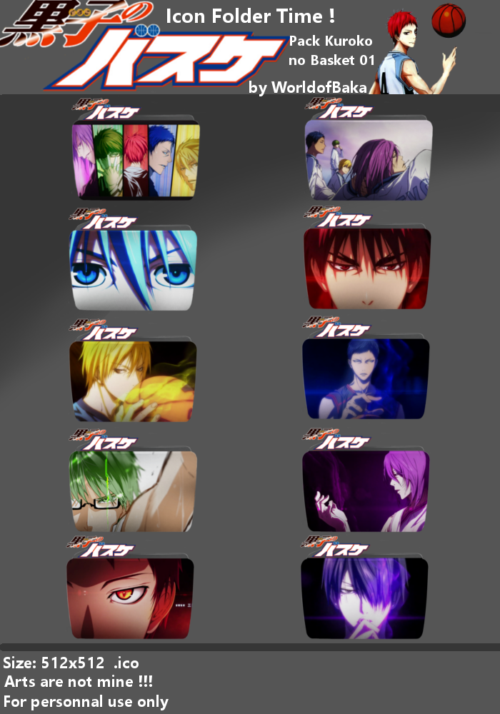 Icon Folder Time ! Pack Kuroko no Basket 01 !