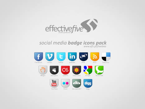 Social Media badge icons set