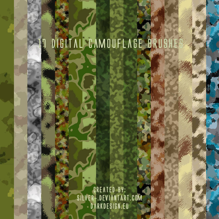 digital camouflage brushes by silver