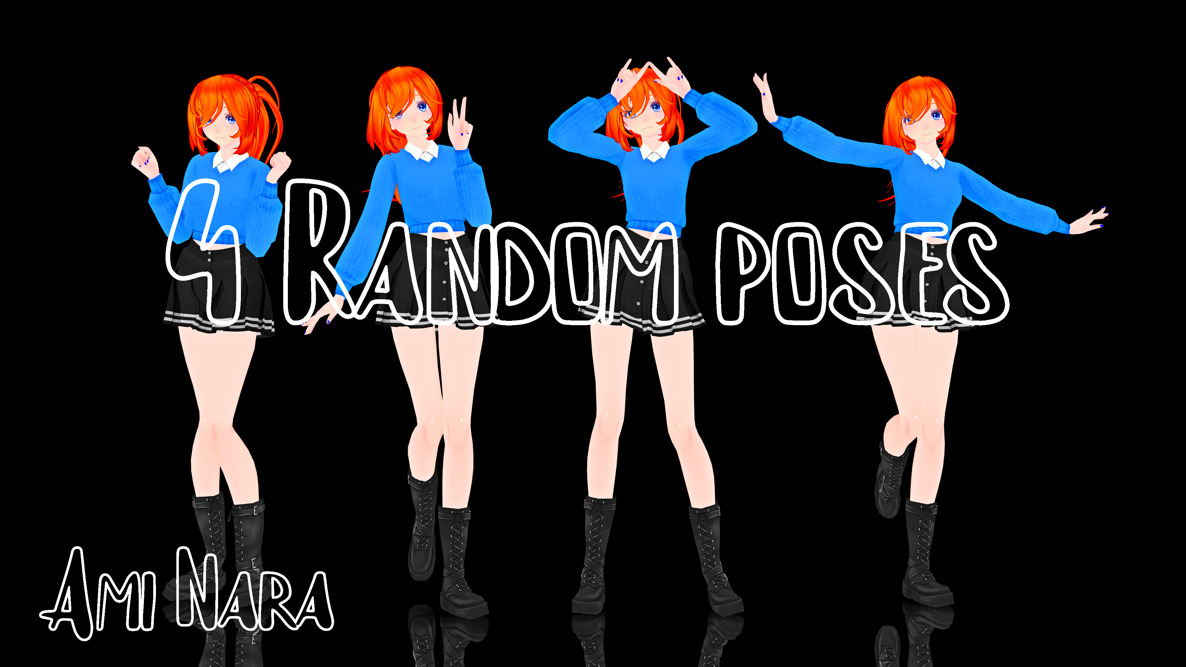 4 Random poses by Ami Nara by Amyareader on DeviantArt