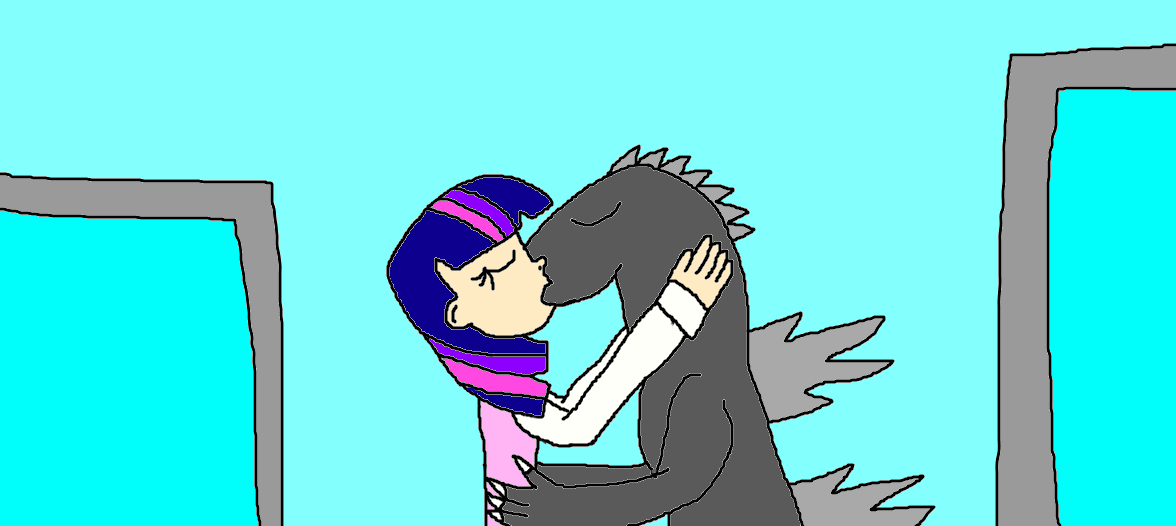 Twilight and Godzilla - A Kiss In Tokyo! by Devon13168 on DeviantArt