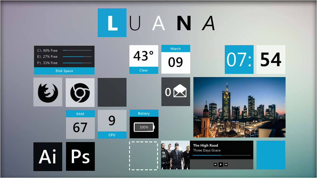 Luana 2.0 Rainmeter Suite.